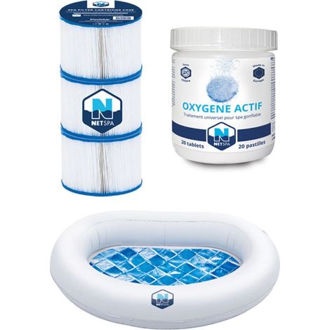 Entretien et confort spa : filtration, oxygène actif et appui-tête porte-gobelet