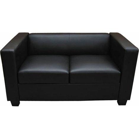 Canapé / sofa Lille, 2 places - simili-cuir, noir (1/5)