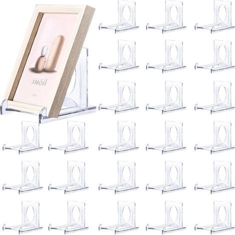 25 Pieces Acrylic Plate Holders, Plastic Plate Stands, Adjustable Decorative Plate Holders for Displaying Electronic Product Photos (1/5)