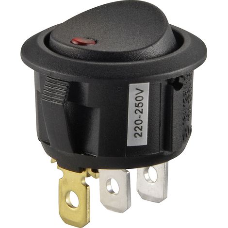 TRU COMPONENTS TC-R13-208B2-02 RD Wippschalter 250 V/AC 10 A 1 x Aus/Ein Leuchtfarben: Rot rastend 1 (1/2)