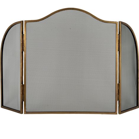 Antiqued Fire Screen - Metal - L3 x W65 x H5 cm - Brass