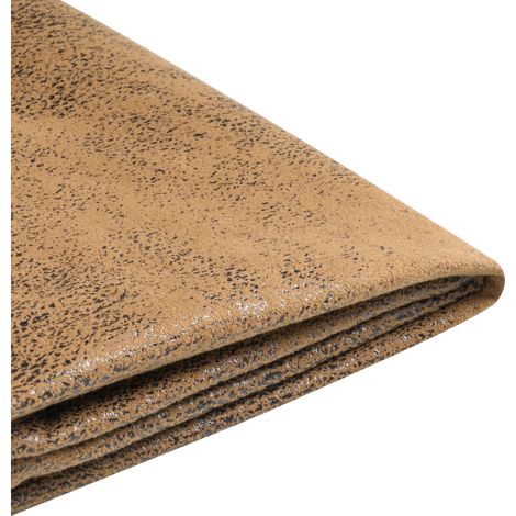 Funda extraíble piel sintética marrón para cama 140 x 200 cm Fitou