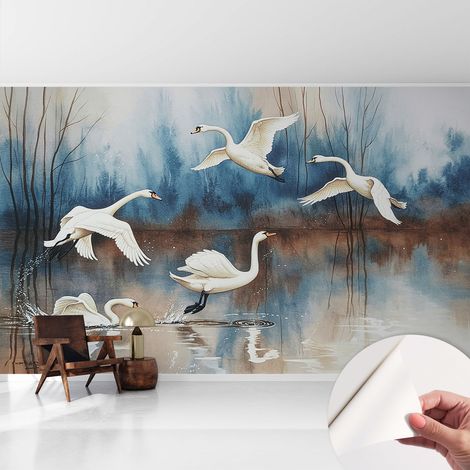 Fotomurale adesivo stickers - per camera da letto - per corridoio - decorazione casa moderna Uccelli in volo 416x254 cm (1/5)