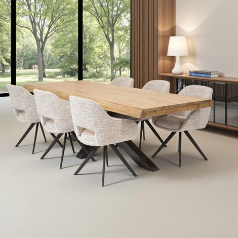 Table à manger extensible bois massif 240/340 cm MELBOURNE