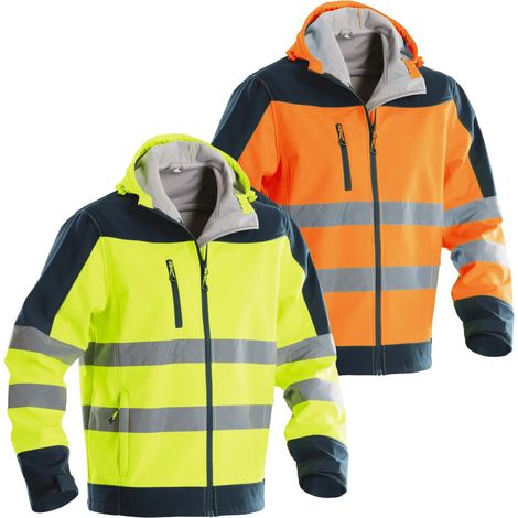 Giubbino Softshell Alta Visibilita Bright Giallo-Navy XL
