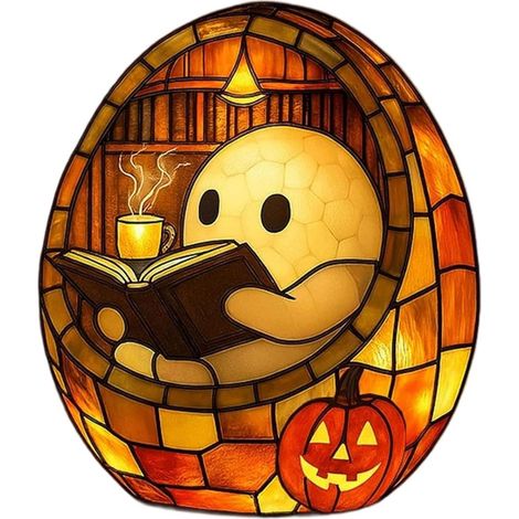 Lampe LED en résine de Lecture fantomatique, Rechargeable par USB, veilleuse pour Les Amateurs de Livres, Ornement de Bureau, Lampe de Bureau fantomatique pour Halloween (1/5)