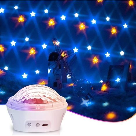 Projecteur LED Veilleuse Ciel Etoile avec Minuterie et 4 Modes de projections dynamiques - Blanc - 0.25kg (1/4)
