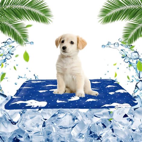 Kühlmatte für Hunde, Kühlmatte, 40 x 50 cm, für Katzen, Welpen, Hält Haustiere drinnen und draußen kühl (Marineblau) (1/5)