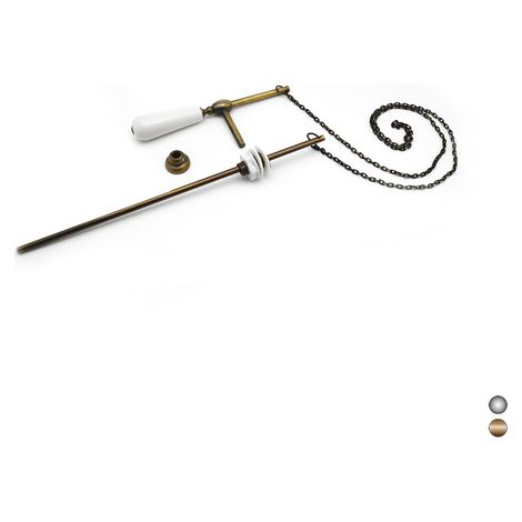 KIT ASTA-CATENELLA PER CASSETTA ALTA ANTICHIZZATA- Cromo- DH- pezzi 1