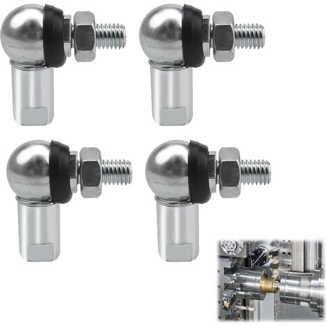 rótulas angulares CS10 M6 (RH) con clip de resorte, extremo de rótula de acero en forma de L, sellos antipolvo para resortes de gas, puertas, muebles y diversas aplicaciones. (1/5)