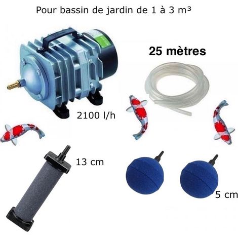Set Aération 2 boules diffuseusr + 1 diffuseur 13 cm Bassin De Jardin De 1000 à 3000 Litres (1/5)