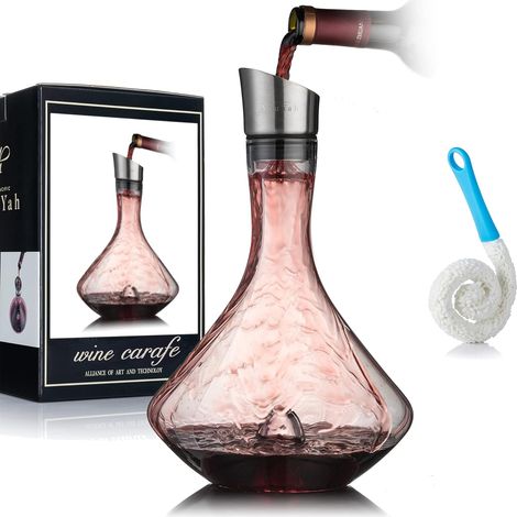 1 Carafe à Vin Aérateur Intégré Filtre Acier Inoxydable Cristal Sans Plomb Décantation Rapide (1/5)