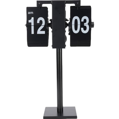Horloge de bureau numérique à rabat en acier inoxydable, 12 heures, alimentée par batterie, silencieuse, mécanique, automatique, pour salon, bureau, Base carrée (1/5)