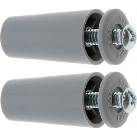 2x Butée d'arrêt de lame finale de volet roulant cône Ø22mm longueur 40mm en PVC avec rondelle et vis Store Fenêtre Enroulement Déroulement Coffre Universel, gris (1/4)