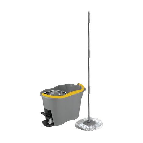 SECCHIO MOP LAVA PAVIMENTO CENTRIFUGA SET APEX  PP LT 12 + MOP + MANICO INOX CM 85/115