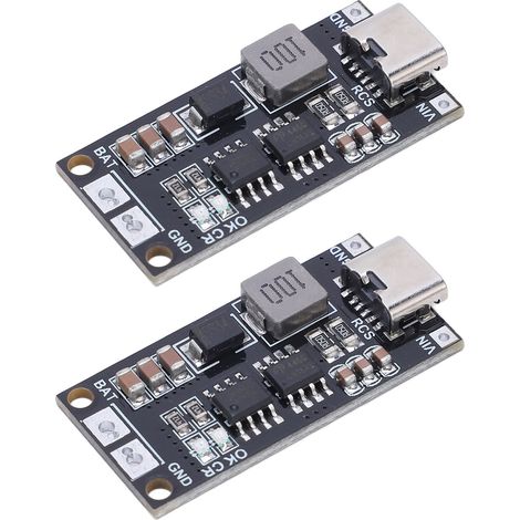 Module de chargeur de batterie (2 pièces) résistant à l'usure, type C 2S, vers 8,4 V, module de charge pour batterie lithium 4 A (1/5)