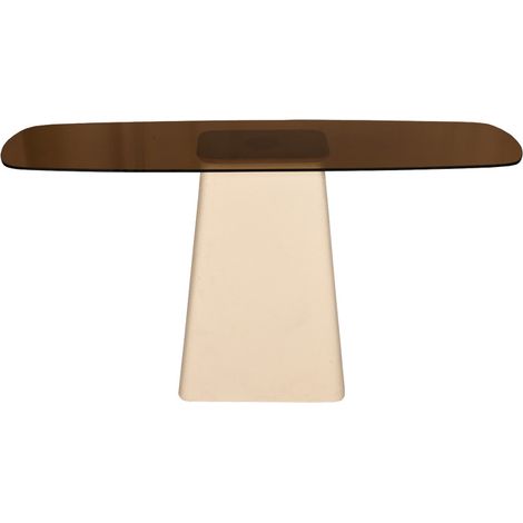 DYLON-Console en Verre fumé et métal Ivoire (1/4)