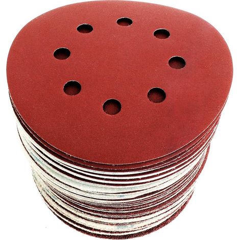 Disques De Ponçage Papier Abrasifs 125mm Ponceuse Bosch Dewalt Einhell - 60 Disques : P40/P60/P80/P120/P180/P240 8 Trous (1/5)