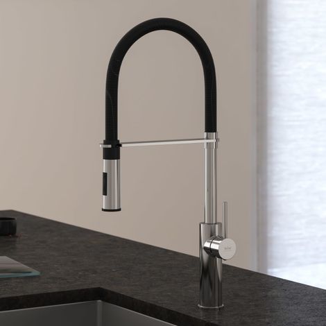 Kronenbach Lima Professional Einhebel Küchenarmatur mit schwenkbarem, flexiblen Auslauf, Handbrause mit 2 Strahlarten (1/5)