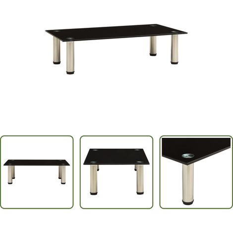 vidaXL Fernsehtisch - TV-Tisch 60x35x17 cm Schwarz Hartglas (1/5)
