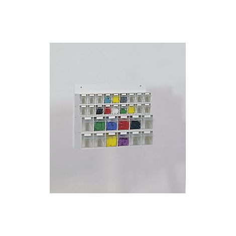 Lockweiler revista transparente con panel trasero de madera H 410 x An 600 x Pr 108 mm blanco - 1553014 (1/2)