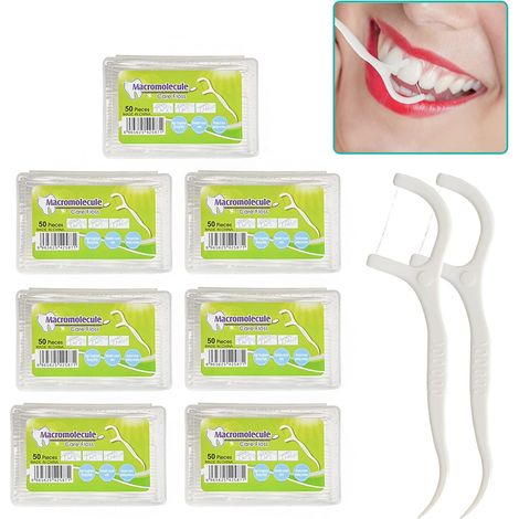 Bâton de fil dentaire (350 pièces) avec étui de voyage portable et cure-dents pour le nettoyage des dents entre les soins dentaires (1/5)