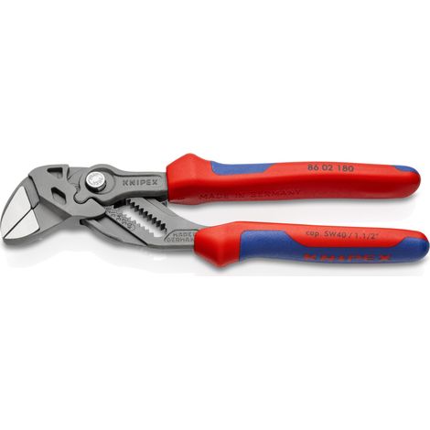 KNIPEX 86 02 180 SB Pinces-clés pince et clé à la fois avec poignées multimatières grise atramentisée 180 mm (1/5)