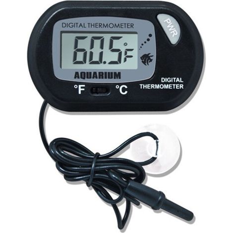 Aquarium Thermometer - LCD Digital Aquarium Thermometer with Suction Cup and Immersion Probe for Aquarium, Terrarium (1/5)