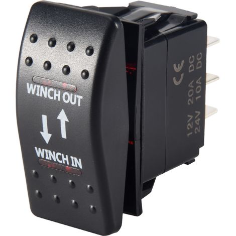 Interrupteur bascule ON-OFF-ON 12 V 20 A pour treuil In/Out, 7 broches, LED rouge (1/5)