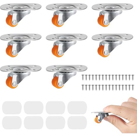 8pcs Petites Roulettes en Caoutchouc 12mm Petites Roues Pivotantes en Caoutchouc a 360 Mini Roulette pour Meubles Adhesive Roulette pour Petit Electromenager Roulettes de Transport Universelles (1/5)