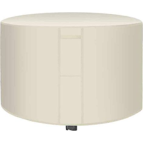 Housse de protection robuste améliorée en toile 420d Ox, compatible avec les meubles de jardin ronds en rotin, imperméable, pour table ronde d'intérieur et d'extérieur, avec cordons de serrage. (1/5)