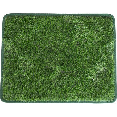 1 Tapis propreté chien, gazon artificiel, lavable, avec bac drainage, pour chiot petit animal, intérieur extérieur (1/5)