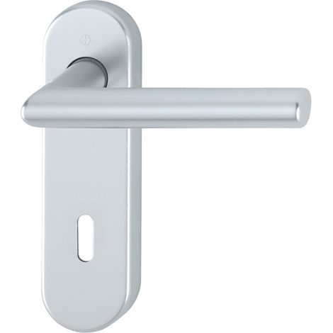 HOPPE® Drückergarnitur mit Kurzschild Amsterdam 1400/353KH, Aluminium, 10724467 (1/2)