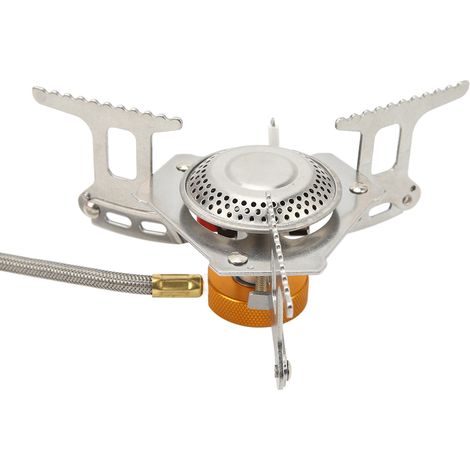 Tragbarer Campingkocher mit 3500 W, faltbarer Rucksackkocher mit piezoelektrischer Zündung, ideal zum Campen, Wandern und Kochen im Freien. (1/4)
