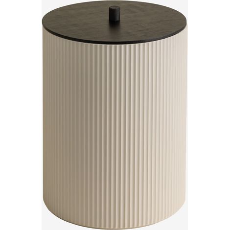 SKLUM Mülleimer mit Deckel aus ABS und Ozene-Bambus Creme-Beige (1/5)