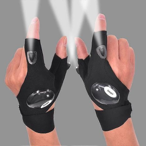 Cadeaux pour hommes, papa, fête des pères : gants avec lampe torche LED, cadeaux pour femmes, petit ami, mari, lampes mains libres pour le camping, la pêche et la réparation automobile.
