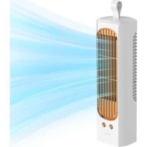 Online Store - Ventilateur tour silencieux, 3 W, 2000 mAh, oscillation à 90° - Convient pour la maison, le bureau, la chambre, la cuisine, etc. (1/5)