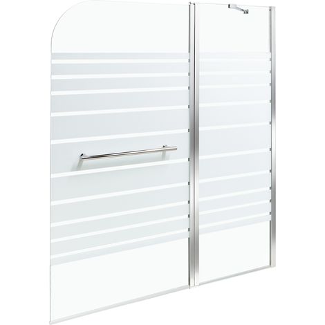 Mampara de baño minimalista con puerta de vidrio templado plateado 140 x 120 cm Tuapi (1/5)