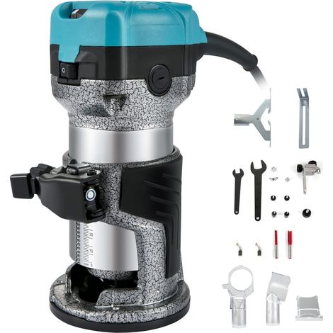 VEVOR Rifilatore Fresatrice Verticale per Legno Elettrica, 220V 710W Velocità 13000-33000 RPM Fresatrice Rifilatore Multifunzione per Scanalatura del Legno, Formatura di Bordi, Intaglio del Legno (1/5)