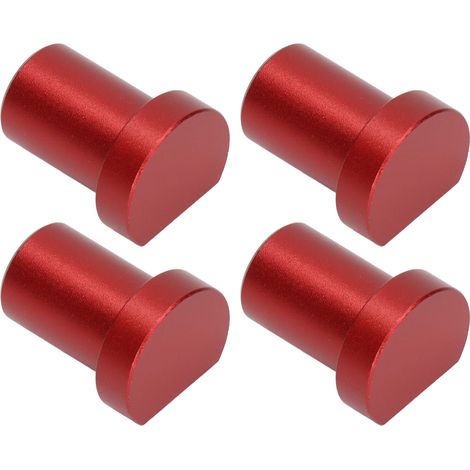Lot de 4 butées de fin de course pour établi de menuiserie, multifonctionnelles, diamètre 20 mm, rouges. (1/5)