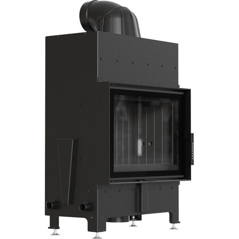 Kamineinsatz aus Stahl KRATKI FLOKI S 8 kW Ø 160 schwarz Verkleidung (1/5)