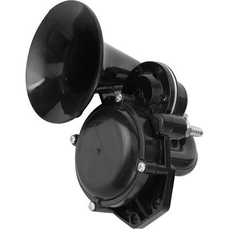 Klaxon Universel Noir 12V 24V 120dB Pour Voiture Camion Bus Van Train Trompe D Air (1/4)