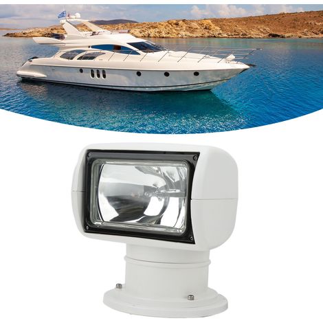 Projecteur télécommandé, rotation à 360 degrés, éclairage omnidirectionnel adapté aux bateaux, yachts et camions (blanc) (surpoids), DC24V (surpoids). (1/5)