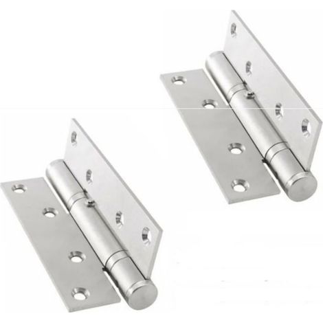 Lntyq Ferme-porte automatique 2 pièces avec butée, ferme-porte argenté, charnière à ressort réglable, fermeture douce (1/4)