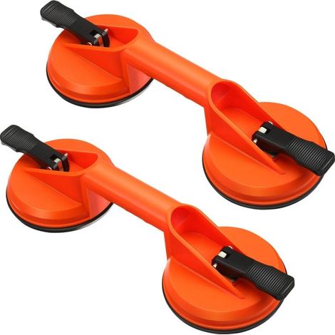 Glass Suction Cup, 2 Pack Heavy Duty Aluminum Handle Glass Holder Hook for Lifting Large Glass/Moving Glass/Lifting Pad/Repair MUMU (1/4)