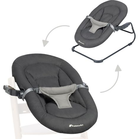 Bebeconfort Timba Baby 2 in 1, Sdraietta Neonati 0-6 mesi, 0-9kg, Compatibile con Seggiolone Timba, Sdraietta Reclinabile in 2 Posizioni, Seduta Imbottita, Cintura a 3 Punti, Tinted Graphite (1/5)