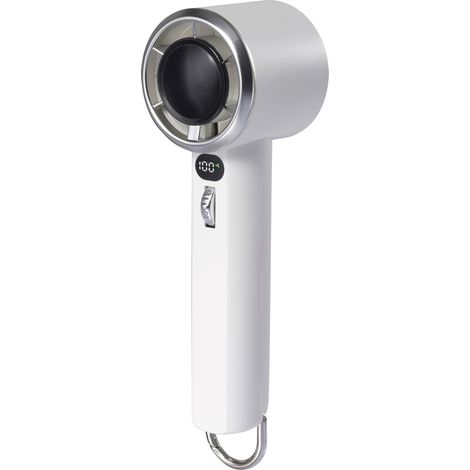 Handventilator 5 W Weiß LED-Display, Akkubetrieb möglich