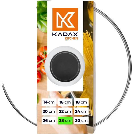 Tapa de cristal de 28 cm de diámetro, resistente al calor, compatible con ollas y sartenes, conserva el sabor y el aroma, con certificación CE/UE. (1/5)