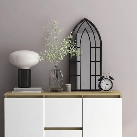 Miroir Moderne - Miroir de Maquillage - pour Salon, Chambre, Salle de Bain - Noir 70x30 cm Fer Chic-422303 (1/4)