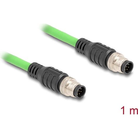 Delock 80411 cable m12 codificado a 8 pin macho a macho pur (tpu) 1 m (1/3)